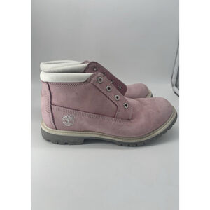 Timberland Men’s 9.5 Pink Waterproof Nubuck Chukka Boots Lug Sole